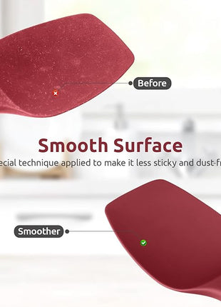 Heat Resistant Silicone Spatula Set: U-Taste 600ºF High Temp Seamless Food Grade Utensil, Flexible Rubber Silicon Kitchen Cooking Mixing Baking Scraper for Nonstick Cookware Set of 4 (Red)