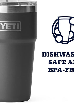 YETI Rambler Stackable Pint, Vacuum Insulated, Stainless Steel with MagSlider Lid
