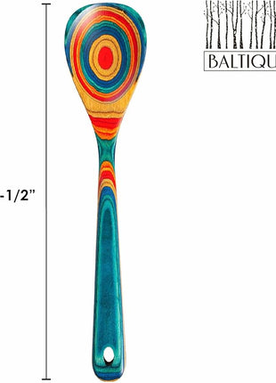 Totally Bamboo Baltique Montego Bay Collection 12-1/2" Wooden Cooking Spoon, Safe for Nonstick