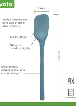 Tovolo Flex-Core All Silicone Spoonula, Tapered Edge, Ergonomic Handle, Heat Resistant