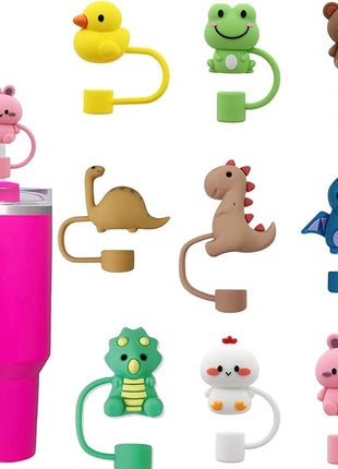 9Pc Straw Cover for Stanley Cup, Silicone Straw Topper for Stanley Cup 30&40oz with Tumblers, 10mm 0.4in Lid Accessories (Reusable)