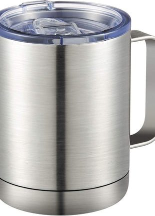 MEWAY 12oz Coffee Mug With Handle,Stainless Steel Insulated Travel Tumblers With Sliding Lid,Double Wall Vacuum Camping Cup for Hot & Cold Drinks Tea (Sliver,Set of 1)