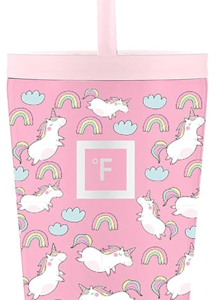 IRON °FLASK Classic Tumbler - Vacuum Insulated Stainless Steel Water Bottle, Double Walled, Drinking Cup, Insulated Travel Mug (Stardust Unicorns, 12 oz Kids)