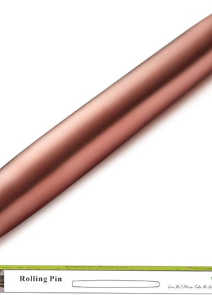 Berglander Rose Gold Rolling Pin, 16.7 Inches Stainless Steel Matte Finish With Rose Gold Titanium Plating Copper Rolling Pin For Baking, Pizza, Dough, Pie, Cookie, Gift Ideas For Bakers.