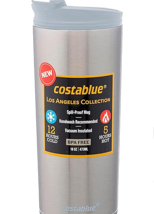 Travel Coffee Mug - 16 Oz. Stainless Steel Insulated Coffee Mug, Leak Proof Tumbler w/Dishwasher Safe Lid, Double Wall Travel Coffee Cup, Reusable Insulated Tumbler for Hot & Cold Beverages…