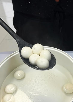 Silicone Spoons for Cooking - Extra Large Kitchen Spoons for Mixing, Serving, & Stirring - 600°F Heat-Resistant Non Stick Utensils Ladle & Skimmer- Dishwasher Safe, Black