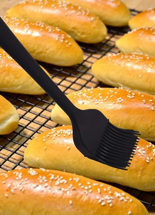 Newk Silicone Cooking Spatula Set, 6-Piece Set with One Piece Design, Nonstick Rubber Spatula Kitchen with Stainless Steel Core for Cooking, Baking, and Mixing - Black