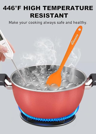 NileHome Silicone Spatula Set, 6 Pieces Food Grade Kitchen Utensils with Silicone Brush Heat Resistant Dishwasher Safe BPA-Free Rubber Spatula for Scraping, Baking, Cooking, Mixing-Multicolor