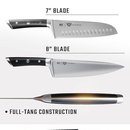 Dalstrong 3pc Knife Set - Gladiator Series Elite - Chef Essentials - Chef Knife, Santoku Knife, Paring Knife - G10 Handle - High Carbon German Steel - w/Sheaths - NSF Certified