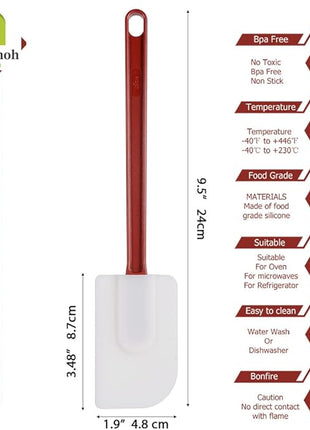 Flexible Rubber Spatulas, Silicone Spatula Set, Soft Rubber Spatula Scraper 9.5 Inches, Commercial Spatula, Silicone Scraper Spatula,Spatulas Set Resistant to 500℉ (2 Scrapers 9.5")
