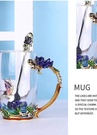 Gifts for Mom Women Mothers Day Flower Cups Tea Mug With Tea Spoon Valentines Day Christmas Gift Use Gift Package