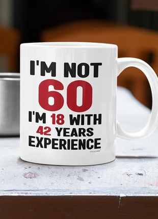 Vivulla68 60th Birthday Coffee Mug - Fabulous 1965 Gifts for Women and Men, Funny Gag Present for Mom, Sister, Sixty Year Old Party Cup, Drinking Mugs for Lady Turning 60 Year of Fabulous
