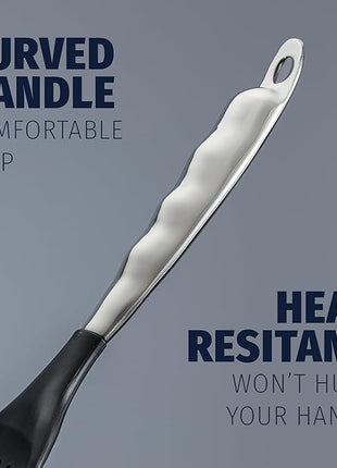 Zulay Kitchen Stainless Steel Fish Spatula - 12.8” Flexible Slotted Turner for Cooking & Frying - Ergonomic Handle, Non-Stick Safe & Dishwasher Safe Kitchen Utensil for Everyday Use