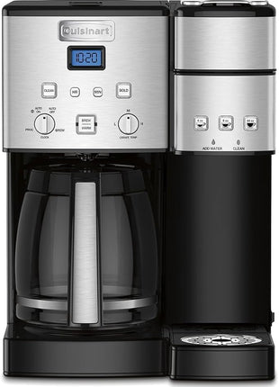 Cuisinart Single Serve + 12 Cup Coffee Maker, Offers 3-Sizes: 6-Ounces, 8-Ounces and 10-Ounces, Stainless Steel, SS-15P1