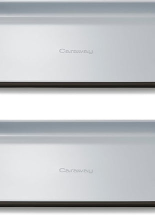 Caraway Nonstick Ceramic Small Baking Sheet Duo (9x13”) – Non-Toxic, PTFE & PFOA Free – Oven Safe – Aluminized Steel Core – Mini Sheet Pan for Baking, Roasting & More - Black