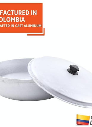 IMUSA GAU-80508 Jumbo Traditional Natural Caldero for Cooking and Serving, 18 Quart, Silver
