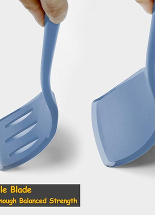 Silicone Spatula Set, 600°F Heat Resistant Silicone Spatula Turner Flipper for Cooking, Non Stick and Non Scratch Kitchen Utensils for Eggs & Pancakes, 4 Pack,Starry Blue