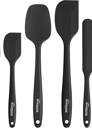 NileHome Silicone Spatula Set, 6 Pieces Food Grade Kitchen Utensils with Silicone Brush Heat Resistant BPA-free Rubber Spatula for Scraping, Baking, Cooking, Mixing