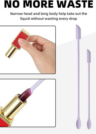 6 Pieces Multi Size Makeup Spatula, Beauty Spatula, Mini Small Silicone Spatula Set for Beauty and Kitchen, Tiny Scraper for Jar, Kitchen Bottles, Cosmetic (Lavender)