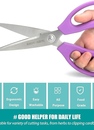 KUNIFU Kitchen Scissors, All Purpose Kitchen Shears, Heavy Duty Come Apart Scissors Gadgets Utensils - Black
