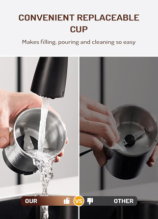 SHARDOR Electric Super Silent Blade Coffee Grinder, Timed Grind Control Rotary Knob, Adjustable Coarse to Fine for Coffee Beans, Spices & Herbs, with 1 Removable Stainless Steel Bowl, Sliver