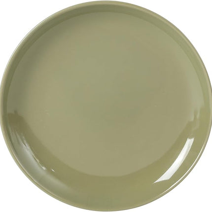 Gibson Home Rockaway 12 Piece Plates and Bowls Matte Outside/Shiny Inside Glaze Service for 4 Dinnerware Set - Green - Dishwasher and Microwave Safe