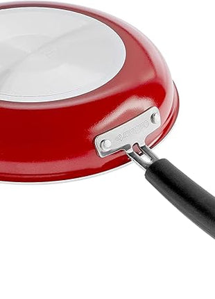 Cuisinart 54C-11R 11-Piece Ceramica XT Nonstick Cookware Set, Red/Stainless Steel