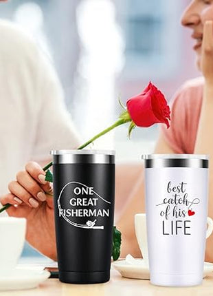 Wedding Anniversary for Couple Friend Lovers Cups Stainless Steel Wine Tumbler Travel Mug with Straw and Lid,2 Pack (4.blackwhite)