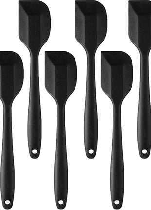 8 Pieces Silicone Spatula, 8.5 inch Non-stick Spatulas with Stainless Steel Core,Heat Resistant-500℉, Food Grade Silicone, Dishwasher Safe, for Mixing,Cooking,Baking (Black)