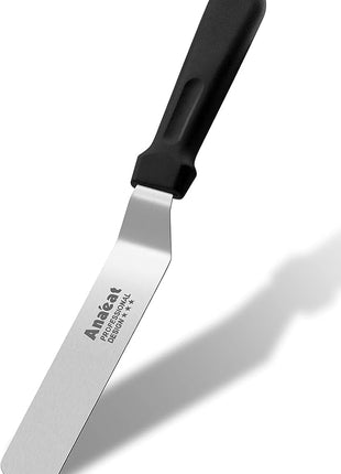Anaeat Icing Spatula, Professional Cake Angled Offset Spatula with 6" Stainless Steel Blade - Thickened Frosting Knife with Durable Plastic Handle for Cake Decorating, Pastry & Baking