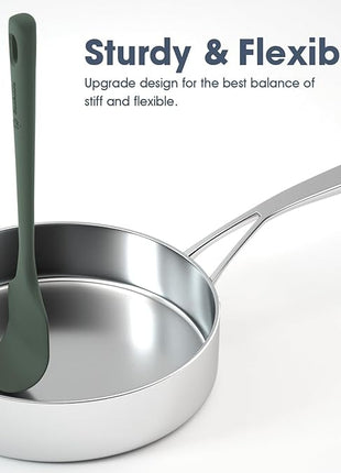 4 Pieces Silicone Spatula Set, Food Grade Rubber Spatula, Upgrade Strong Handle with Ergonomic Grip, Heat Resistant for Nonstick Cookware, Cooking