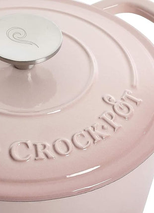 Crock-Pot Artisan Round Enameled Cast Iron Dutch Oven, 5-Quart, Blush Pink