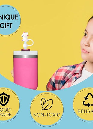 14S Straw Cover for Stanley Cup, Silicone Straw Topper for Stanley Cup 30&40oz with Tumblers, 10mm 0.4in Lid Accessories (Reusable)