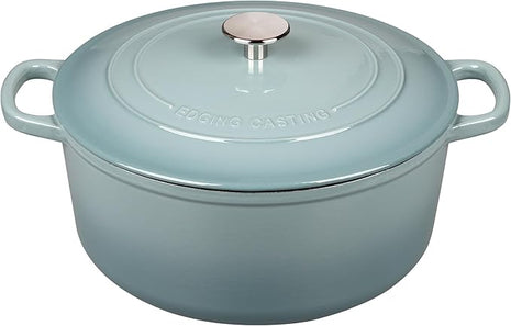 Enameled Dutch Ovens Cast Iron Dutch Oven Pot with Lid for Bread Baking, Cook, Dual Handle, 5.5 Quart, Seasalt