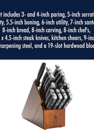 HENCKELS Statement Razor-Sharp 20-Piece White Handle Knife Set, Chef Knife, Bread Knife, German Engineered Knife Informed by over 100 Years of Mastery