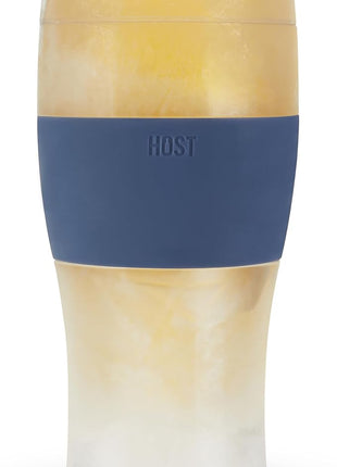 HOST Beer FREEZE Beer Glass Cups Set Drinking Glasses, Freezer Mugs with Gel Double Walled Cool Cups Plastic Multicolor 16oz Set of 4