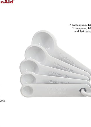 KitchenAid Plastic Measuring Spoons, Set Of 5, White