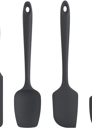 U-Taste Silicone Spatula Set with 600 Degrees Fahrenheit Heat Resistant (Black)
