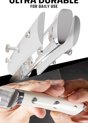 Dalstrong Steak Knife Set-4-5 Straight Blade Edge-Gladiator Series-Forged German High-Carbon Steel-w/Sheaths-Glacial White ABS Handle-Dinner Set Kitchen Knives