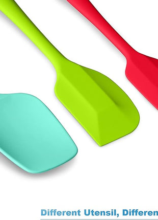 Silicone Spatula 3-piece Set, Ergonomic Handle High Heat-Resistant Spatulas, Non-stick Rubber Spatulas with Stainless Steel Core