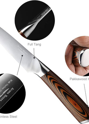 Paring Knife 4 inch - Paring Knives Best Small Kitchen Knife Fruit Knife,German High Carbon Stainless Steel Ultra Sharp Peeling with Ergonomic Handle