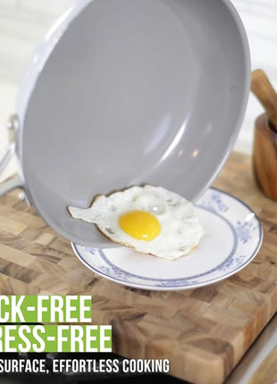 TECHEF - CeraTerra Ceramic Nonstick Frying Pan Skillet, (PTFE, PFAS, and PFOA Free), Dishwasher Oven Safe, Stainless Steel Handle, Induction-Ready, Made in Korea (10-in)