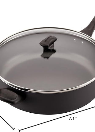 Farberware Dishwasher Safe Nonstick Jumbo Cooker/Saute Pan with Helper Handle - 6 Quart, Black