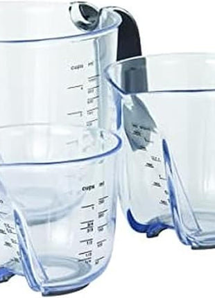 KitchenAid Universal Easy View Angled Measuring Cups, Set Of 3, Clear with Black Handles