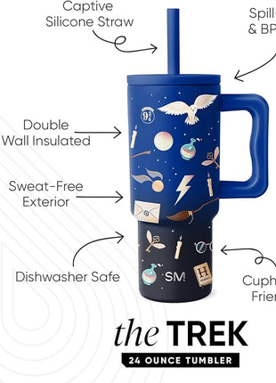 Simple Modern Harry Potter Kids 24 oz Tumbler with Handle and Silicone Straw Lid | Spill Proof and Leak Resistant | Reusable Stainless Steel Bottle | Gift Boys Girls | Trek Collection | Magical Mashup