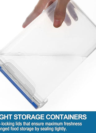 VERONES Large Tall Airtight Food Storage Containers, 10 PACK Plastic Airtight Kitchen & Pantry Organization, Ideal for Flour & Sugar Plastic Canisters with Labels