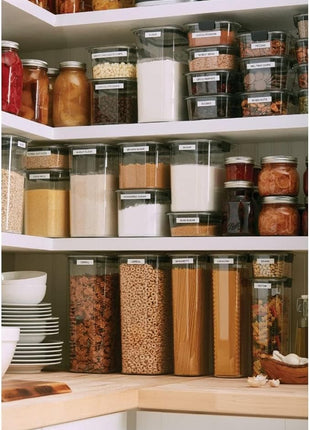 Rubbermaid Brilliance 16-Cup Airtight Food Storage Container with Lid Clear/Grey - optimal for pantry organization flour sugar and food storage