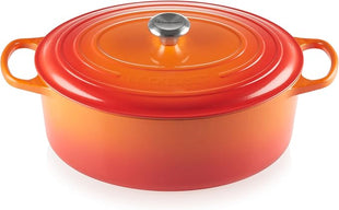 Le Creuset Enameled Cast Iron Signature Oval Dutch Oven, 9.5 qt., Flame