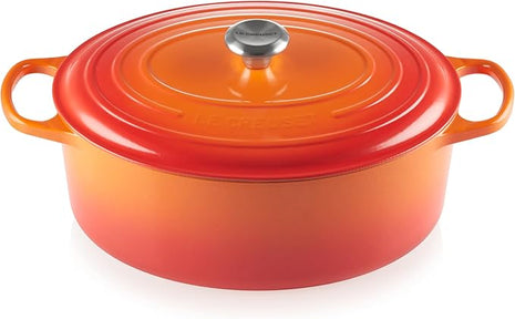 Le Creuset Enameled Cast Iron Signature Oval Dutch Oven, 9.5 qt., Flame