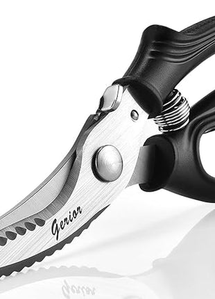 Heavy Duty Poultry Shears - Kitchen Scissors for Cutting Chicken, Poultry, Game, Meat - Chopping Vegetable - Spring Loaded